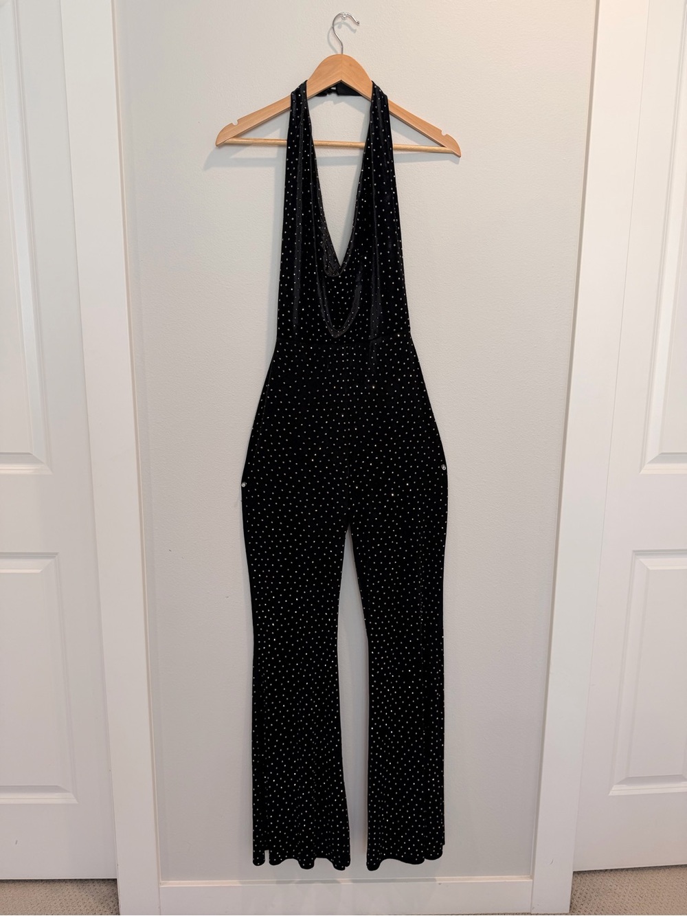 Black Sparkling Halter Jumpsuit